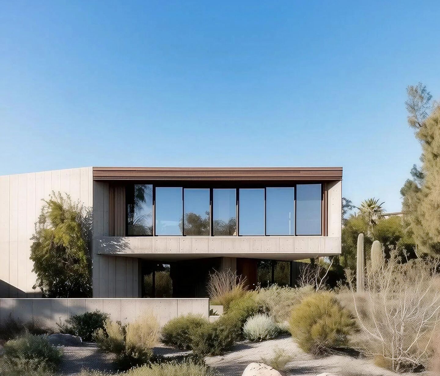 Villa contemporaine entourée de végétation